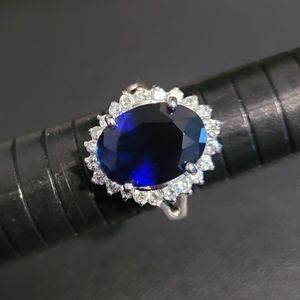 SOLD Princess Queen Royalty Diana Replica costume faux saphire diamond ring